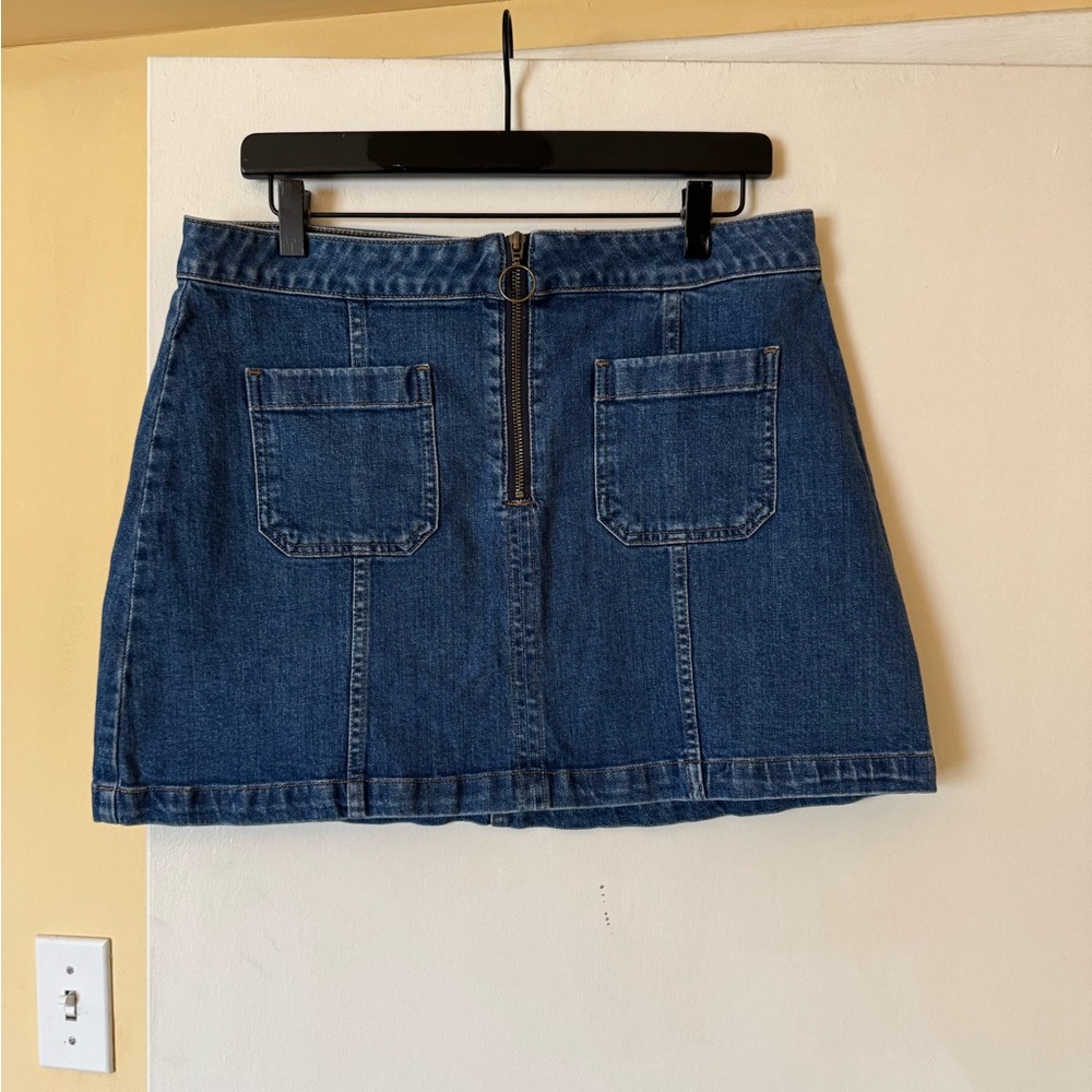 Madewell Blue Denim Mini Skirt with Front Zip